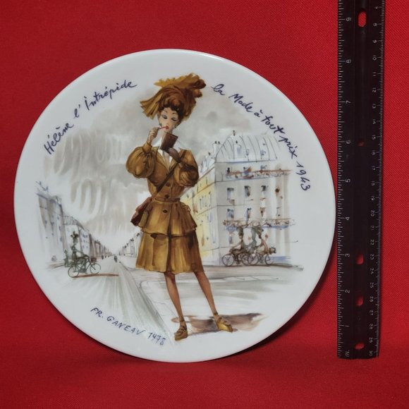 VTG 1978 D’Arceau Limoges Collectors Plate Helene l Intrepide La Mode á Tout Pri - Picture 9 of 10